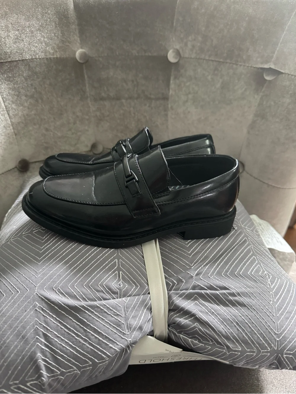 Boys Black Loafers size 1M